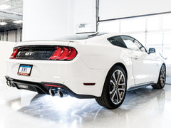 AWE Touring Edition Cat-back Exhaust for the 2018+ Mustang GT - Quad Chrome Silver Tips - Mounted