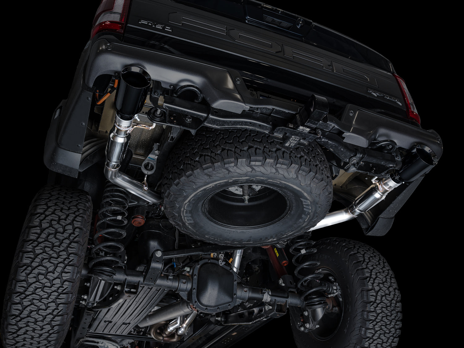 AWE SwitchPath™ Exhaust for Gen 3 Raptor - Diamond Black Tip - Mounted