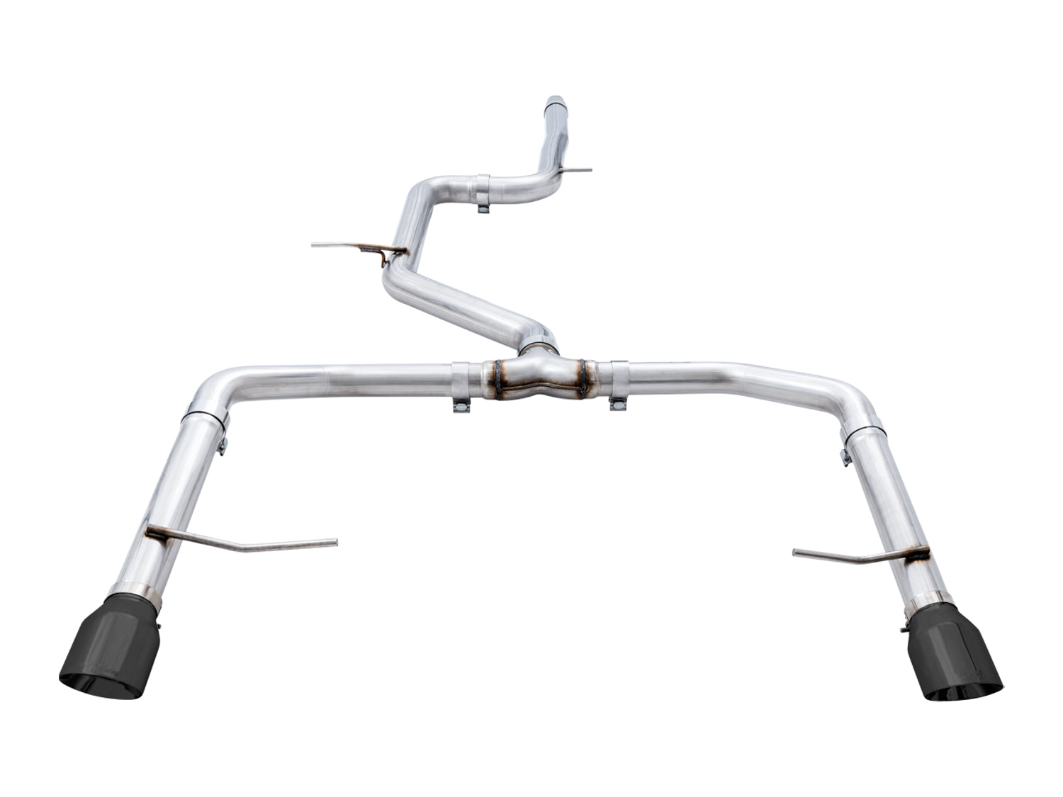 AWE Track Edition Exhaust - Non-Resonated - for MK7 Jetta GLI w/ Stock Downpipe - Diamond Black Tips - Primary