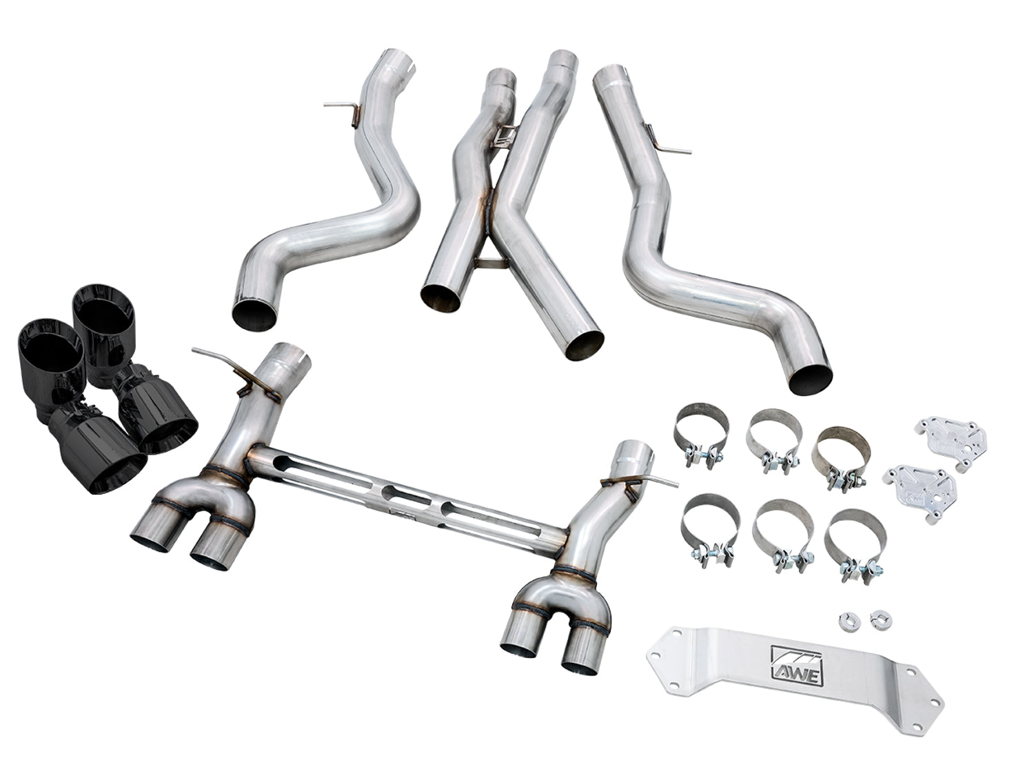 AWE Track Edition Catback Exhaust for BMW F8X M3/M4 - Diamond Black - out of package