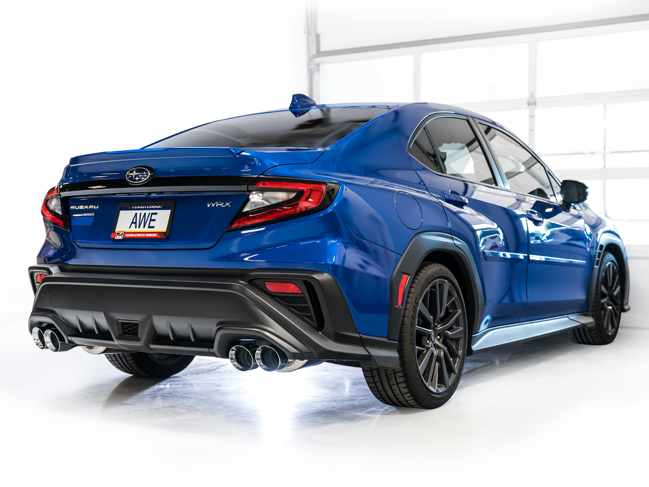 AWE Touring Edition Exhaust for VB Subaru WRX - Chrome Silver Tips - Mounted