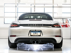 AWE Track Edition Exhaust for Porsche 718 Boxster / Cayman - Chrome Silver Tips - Mounted