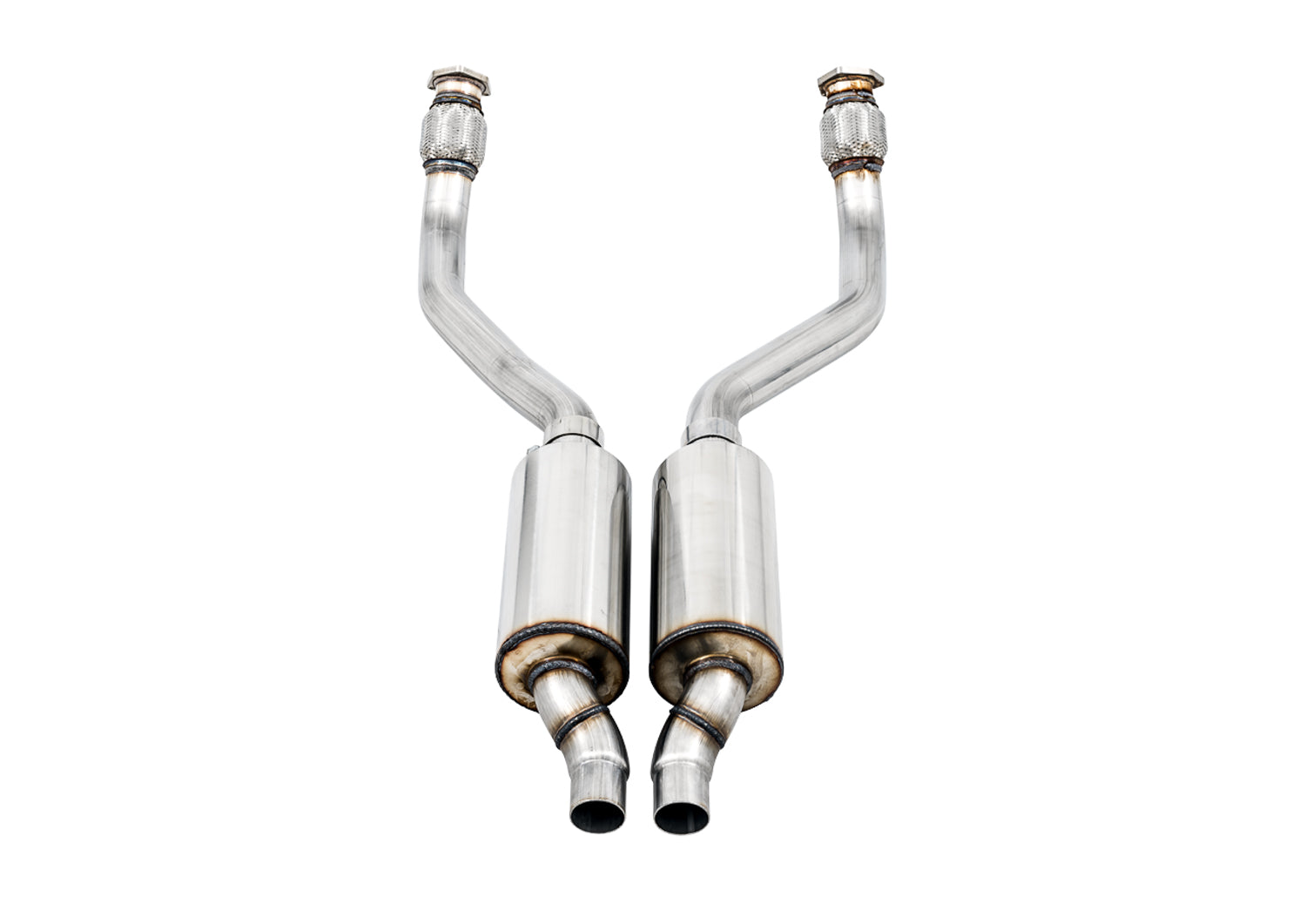 AWE Resonated Downpipes for Audi 3.0T - out of package