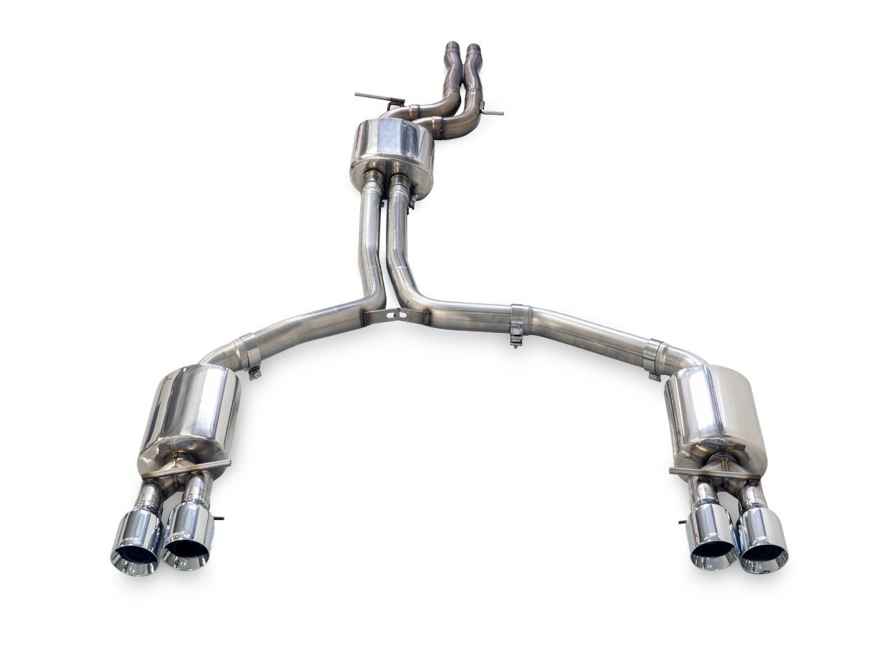 AWE Touring Edition Exhaust for Audi C7 A7 3.0T - Quad Outlet, Chrome Silver Tips - Primary