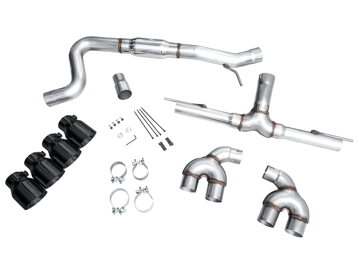 AWE Track Edition Exhaust for Volkswagen MK8 Golf R - Diamond Black Tips - out of package