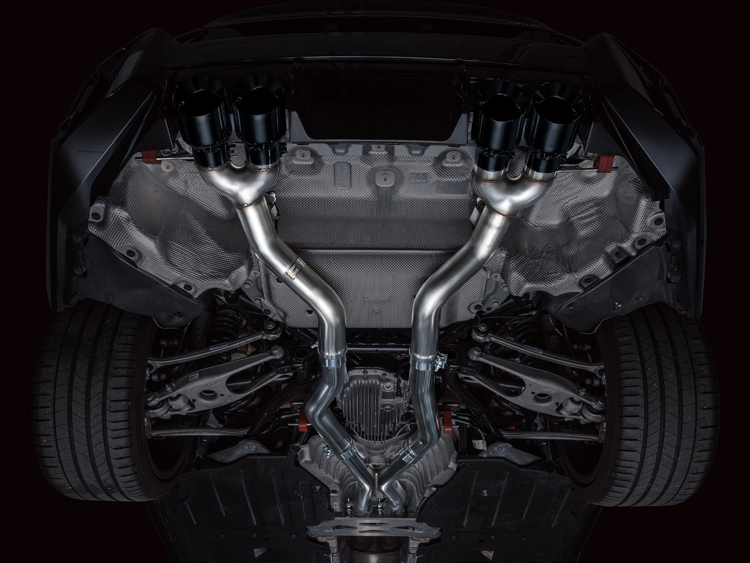 AWE   Track Edition Exhaust for BMW G87 M2 - Diamond Black Tips - Mounted