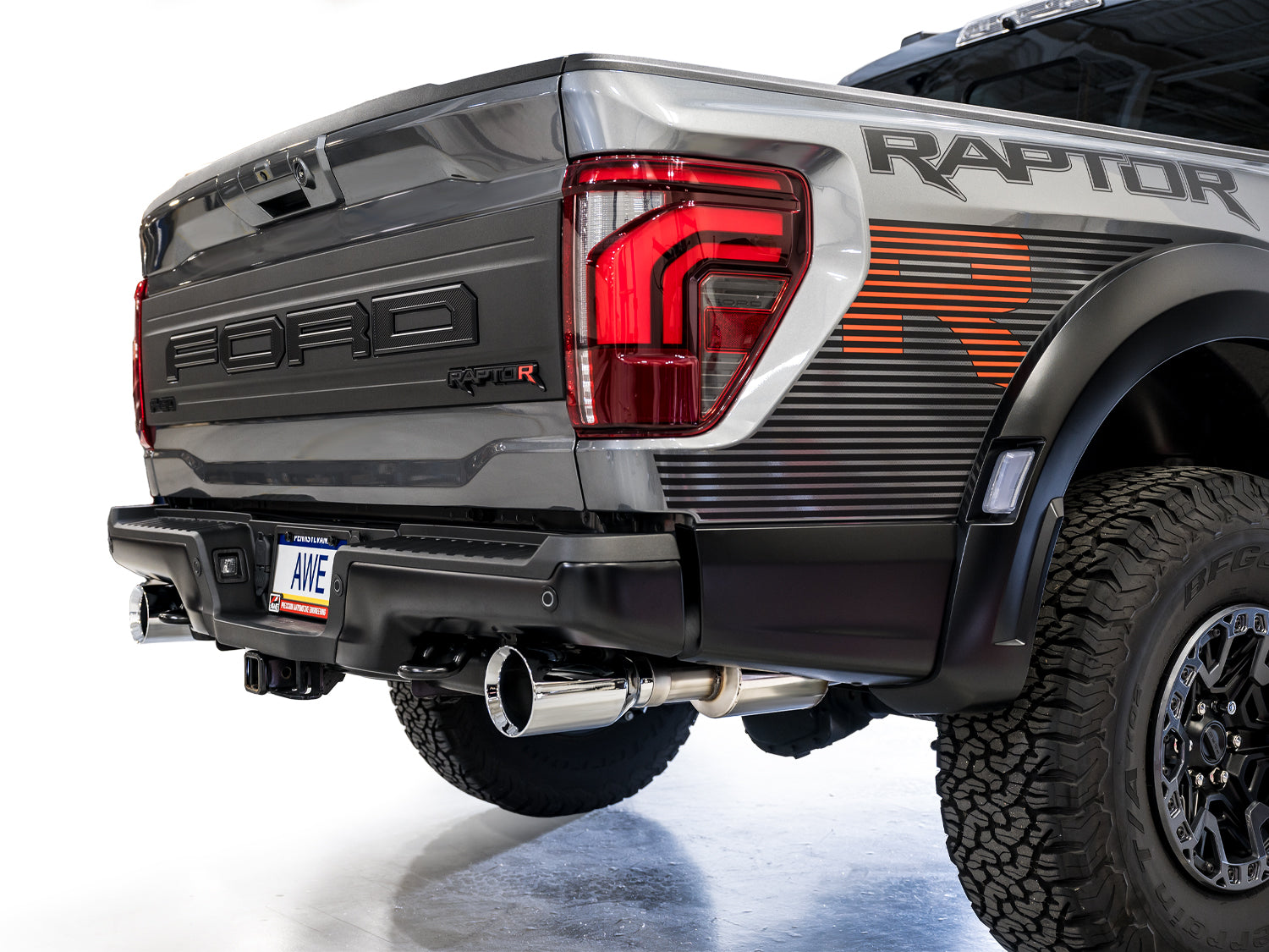 AWE SwitchPath™ Exhaust for Gen 3 Raptor R - Chrome Silver Tips - Mounted