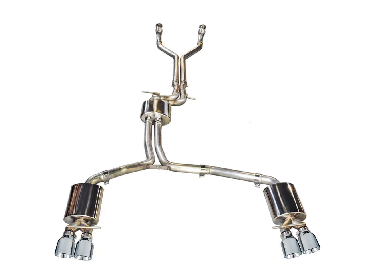 AWE Touring Edition Exhaust for Audi C7 S7 4.0T - Chrome Silver Tips - Primary