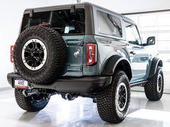 AWE 0FG Catback Exhaust for Ford Bronco with BashGuard™ - Dual 4.5" Diamond Black Tips - Mounted