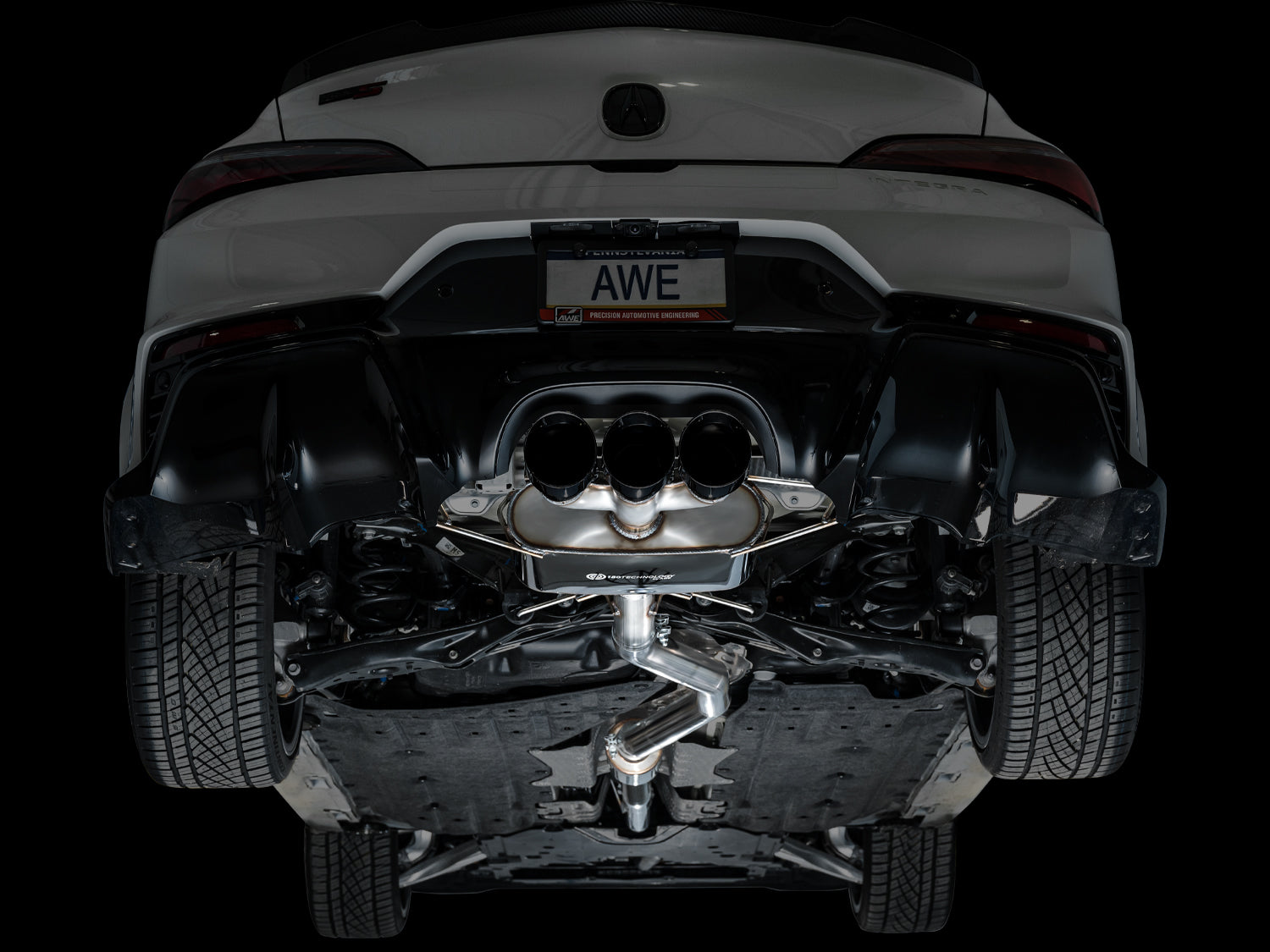 AWE Touring Edition Exhaust for DE5 Integra Type-S - Triple Diamond Black Tips - Mounted