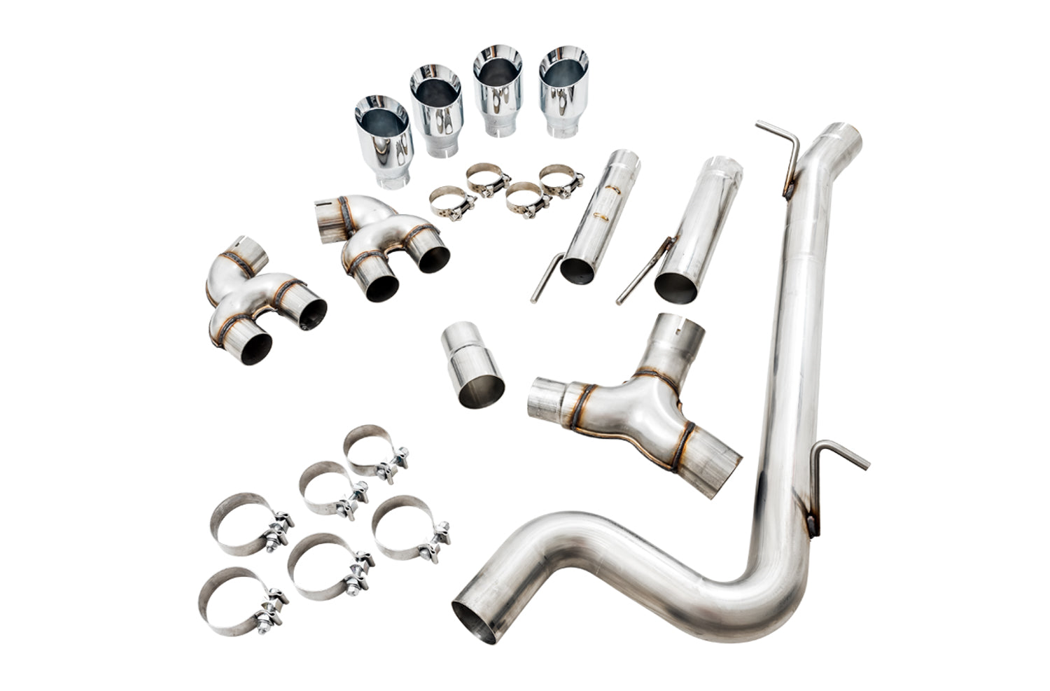 AWE Track Edition Exhaust for MK7 Golf R - Chrome Silver Tips, 102mm - out of package