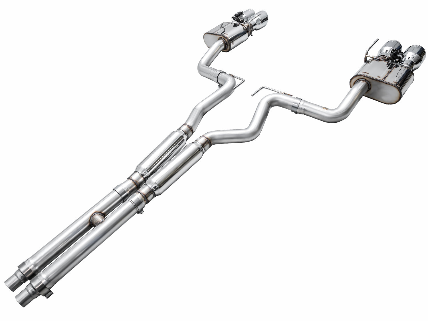 AWE SwitchPath™ Exhaust for S650 Ford Mustang GT Fastback - Quad Chrome Silver Tips - out of package