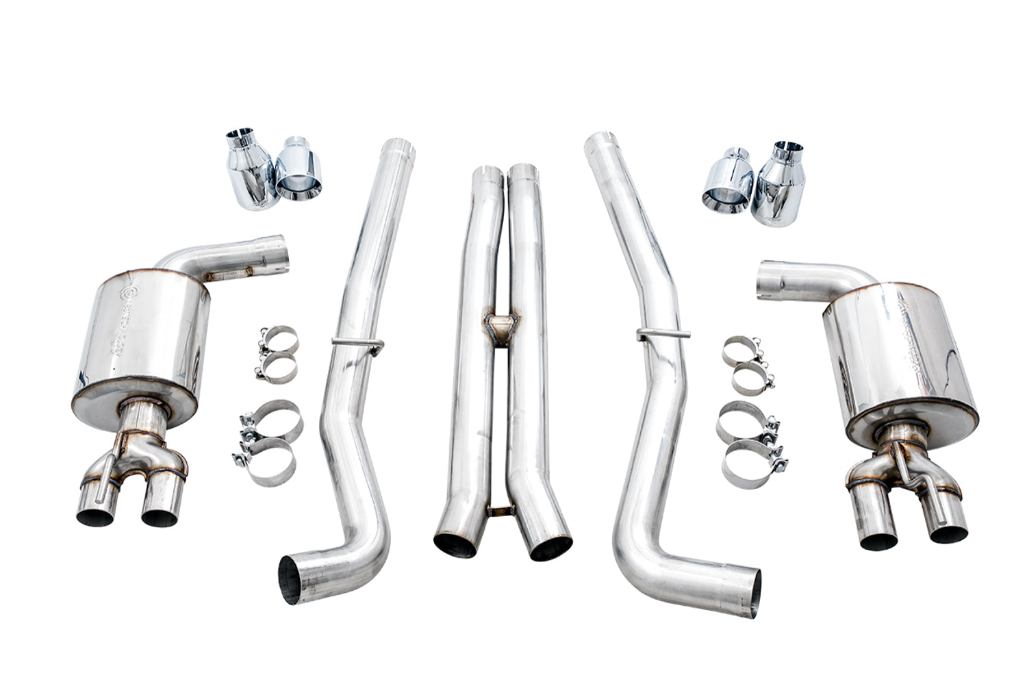 AWE Touring Edition Exhaust for 17+ Challenger 5.7 - Chrome Silver Quad Tips - out of package