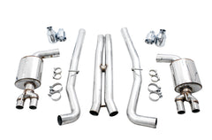 AWE Touring Edition Exhaust for 17+ Challenger 5.7 - Chrome Silver Quad Tips - out of package