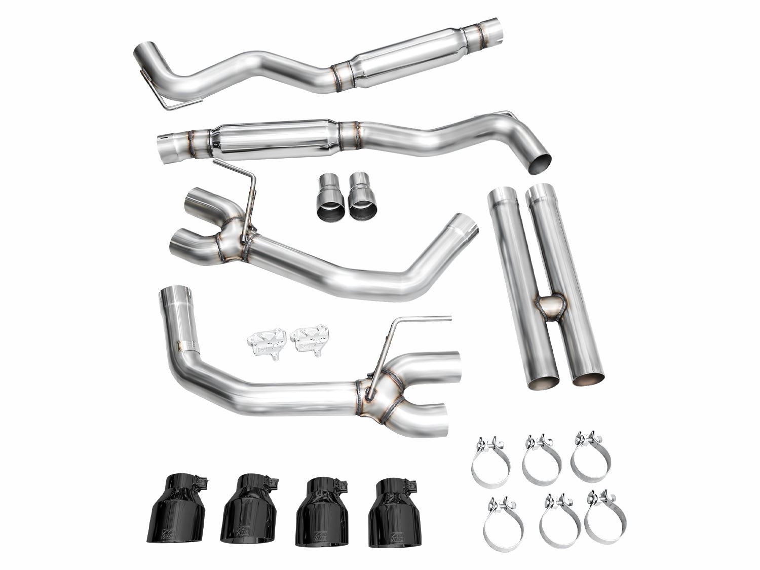 AWE Track Edition Exhaust for S650 Ford Mustang GT Fastback - Quad Diamond Black Tips - out of package