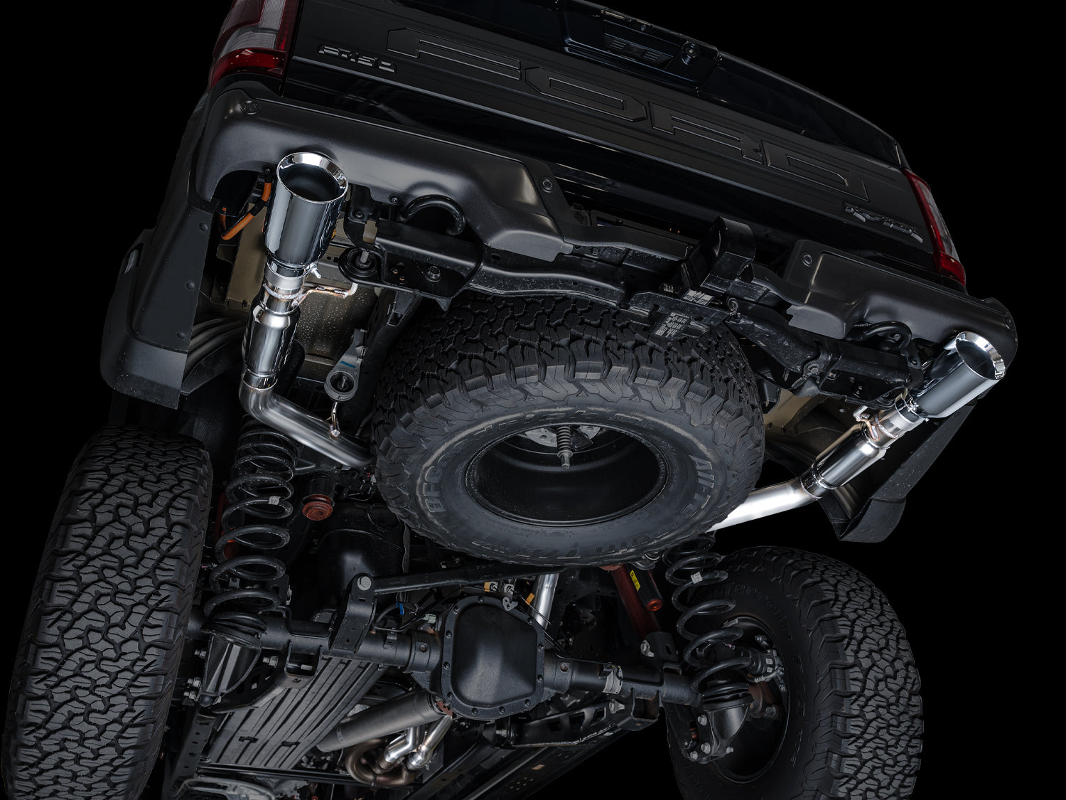 AWE SwitchPath™ Exhaust for Gen 3 Raptor - Chrome Silver Tips - Mounted