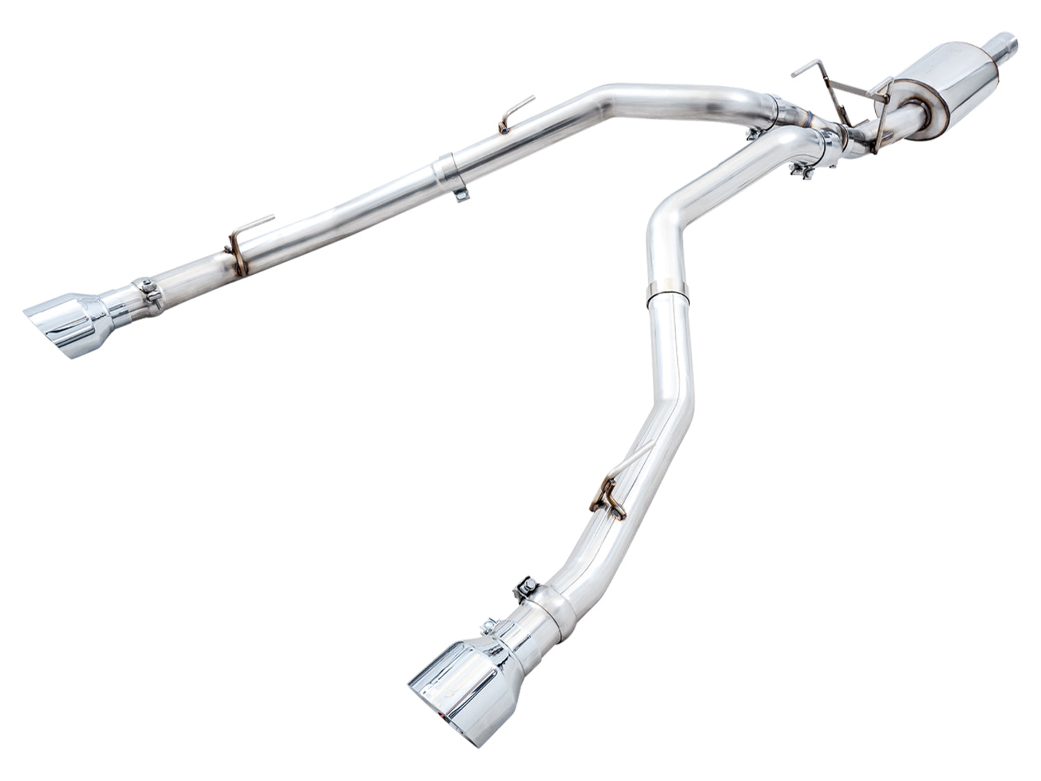 AWE 0FG Dual Rear Exit Catback for 4th Gen RAM 1500 5.7L (with bumper cutouts) - Chrome Silver Tips - Primary