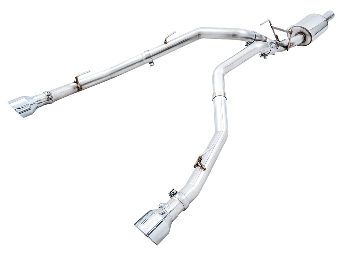 AWE 0FG Dual Rear Exit Catback for 4th Gen RAM 1500 5.7L (with bumper cutouts) - Chrome Silver Tips - Primary