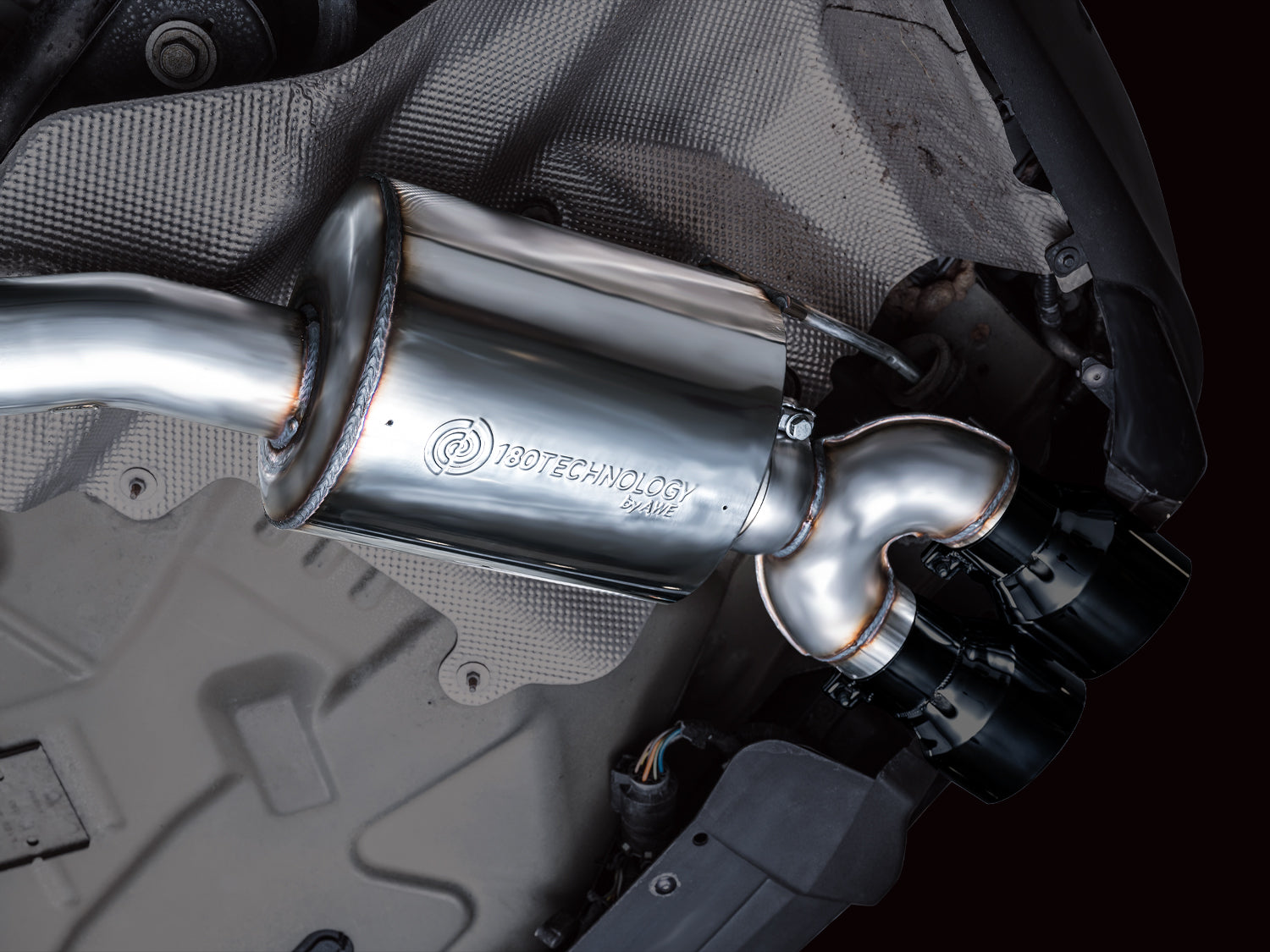 AWE Touring Edition Exhaust for Ford Explorer ST - Diamond Black Tips - Mounted