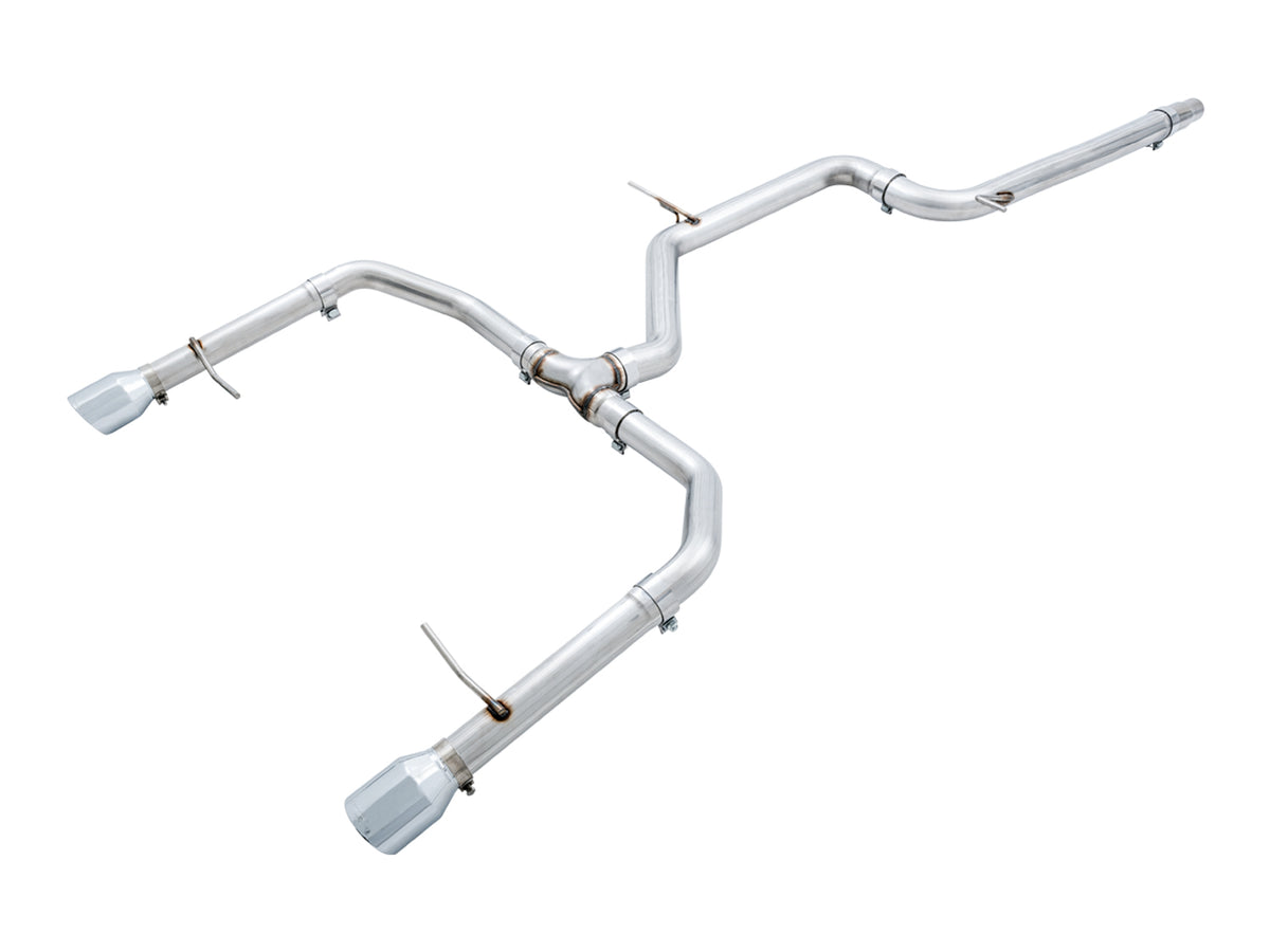 AWE Track Edition Exhaust - Non-Resonated - for MK7 Jetta GLI w/ Stock Downpipe - Chrome Silver Tips - Primary