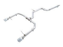 AWE Track Edition Exhaust - Non-Resonated - for MK7 Jetta GLI w/ Stock Downpipe - Chrome Silver Tips - Primary