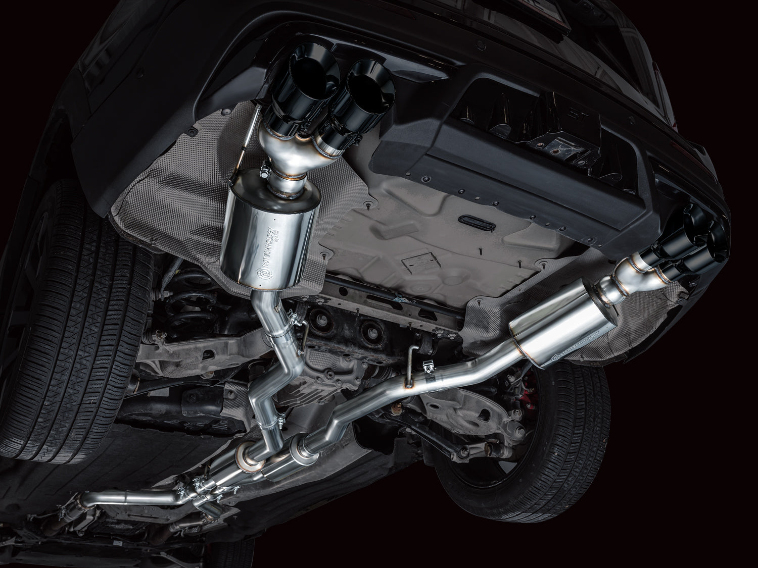 AWE Touring Edition Exhaust for Ford Explorer ST - Diamond Black Tips - Mounted