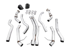 AWE Track Edition Exhaust for Audi B9 RS 5 Sportback - Non-Resonated - Diamond Black RS-style Tips - out of package