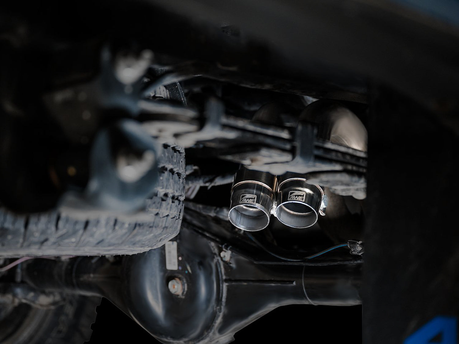 AWE 0FG Exhaust with BashGuard for 3rd Gen Tacoma - No Tips - Mounted