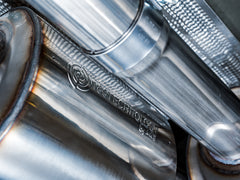 AWE 0FG Catback Split Rear Exit Exhaust for 4th Gen Silverado/Sierra 1500 6.2L (with bumper cutouts) - Quad Chrome Silver Tips - Close Up