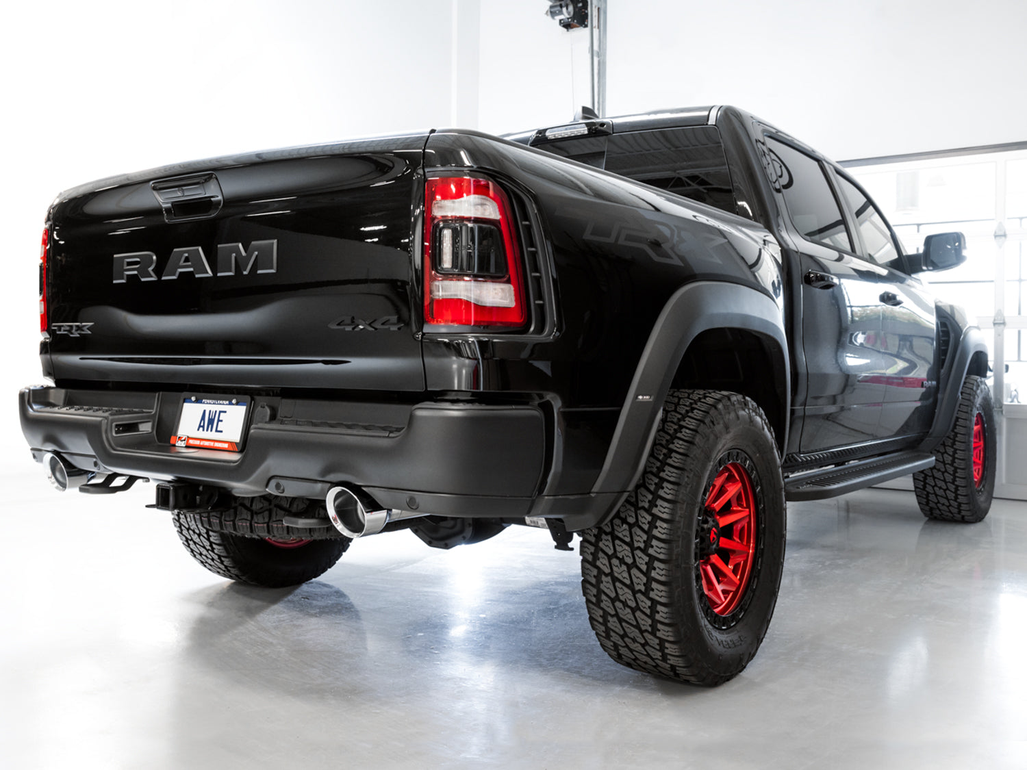 AWE 0FG Catback Exhaust for RAM TRX - Chrome Silver Tips - Mounted
