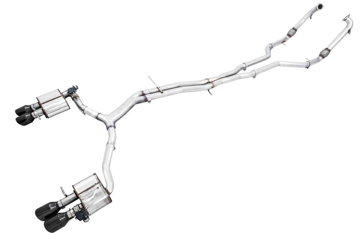 AWE SwitchPath™ Exhaust for Audi B9 S5 Sportback - Non-Resonated - Diamond Black 102mm Tips - Primary