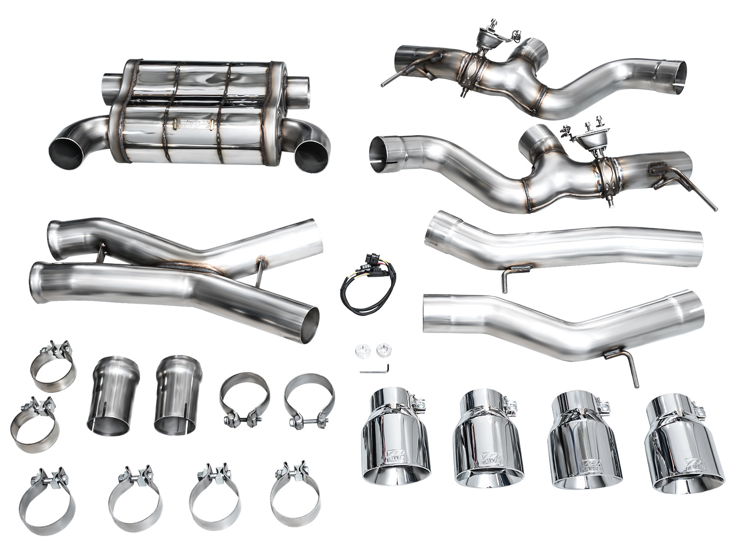 AWE SwitchPath™ Exhaust for BMW G87 M2 - Chrome Silver Tips - out of package