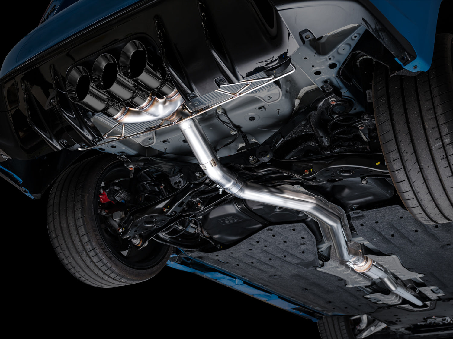AWE Track Edition Exhaust for FL5 Civic Type R - Triple Diamond Black Tips - Mounted