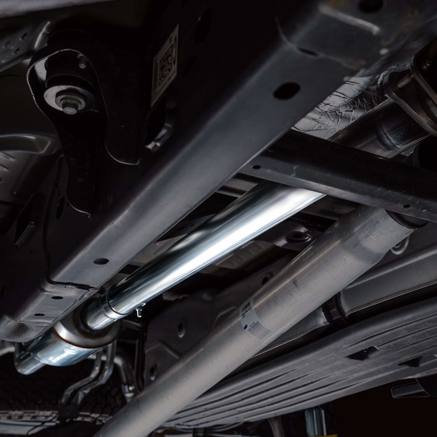 AWE 0FG Non-Resonated Catback for '21+ Ford F-150 Tremor (With Bumper Cutouts) - Diamond Black Tips - Mounted