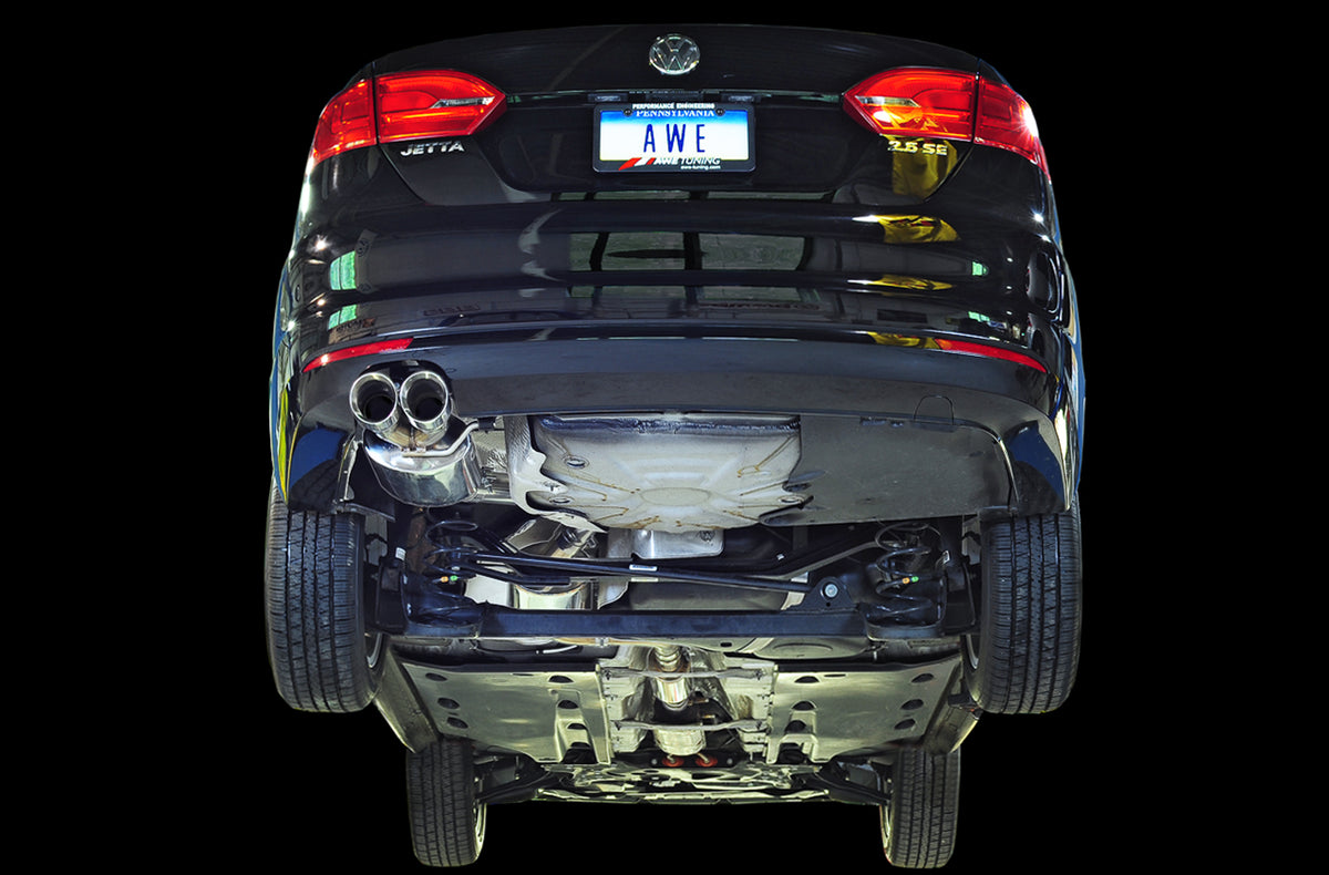AWE Touring Edition Exhaust for MK6 Jetta 2.5L - Chrome Silver Tips - Mounted