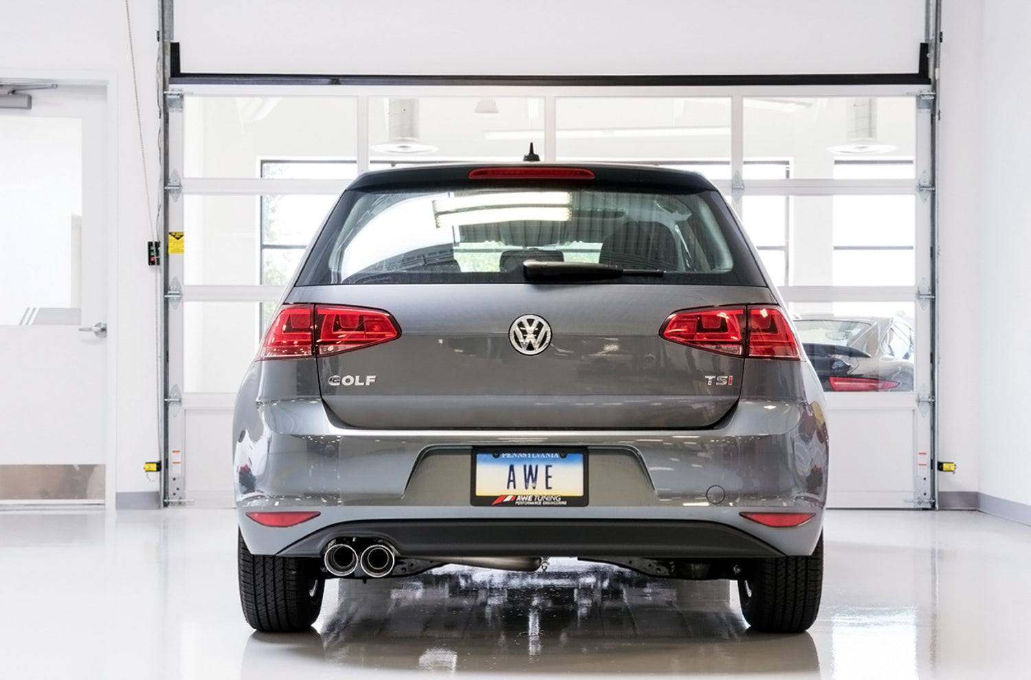 AWE Touring Edition Exhaust for VW MK7 Golf 1.8T - Chrome Silver Tips (90mm) - Mounted