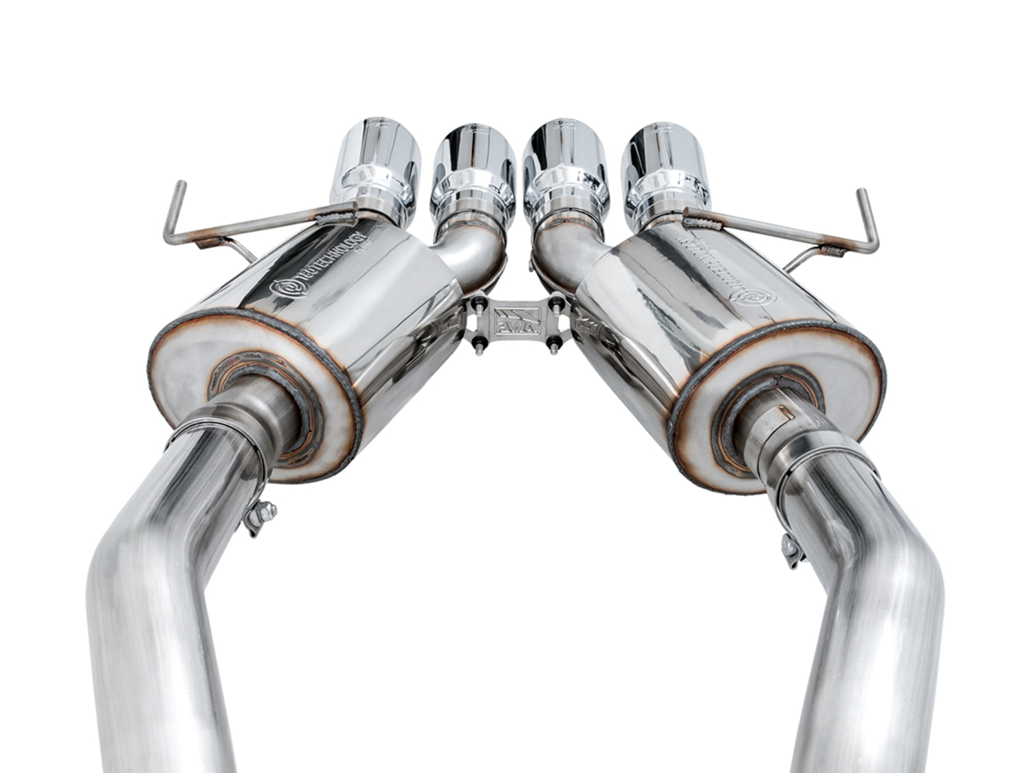 AWE Touring Edition Axleback Exhaust for C7 Corvette Stingray / Z51 / Grand Sport / Z06 / ZR1 -- Chrome Silver Tips (includes AWE AFM valve simulators) - out of package