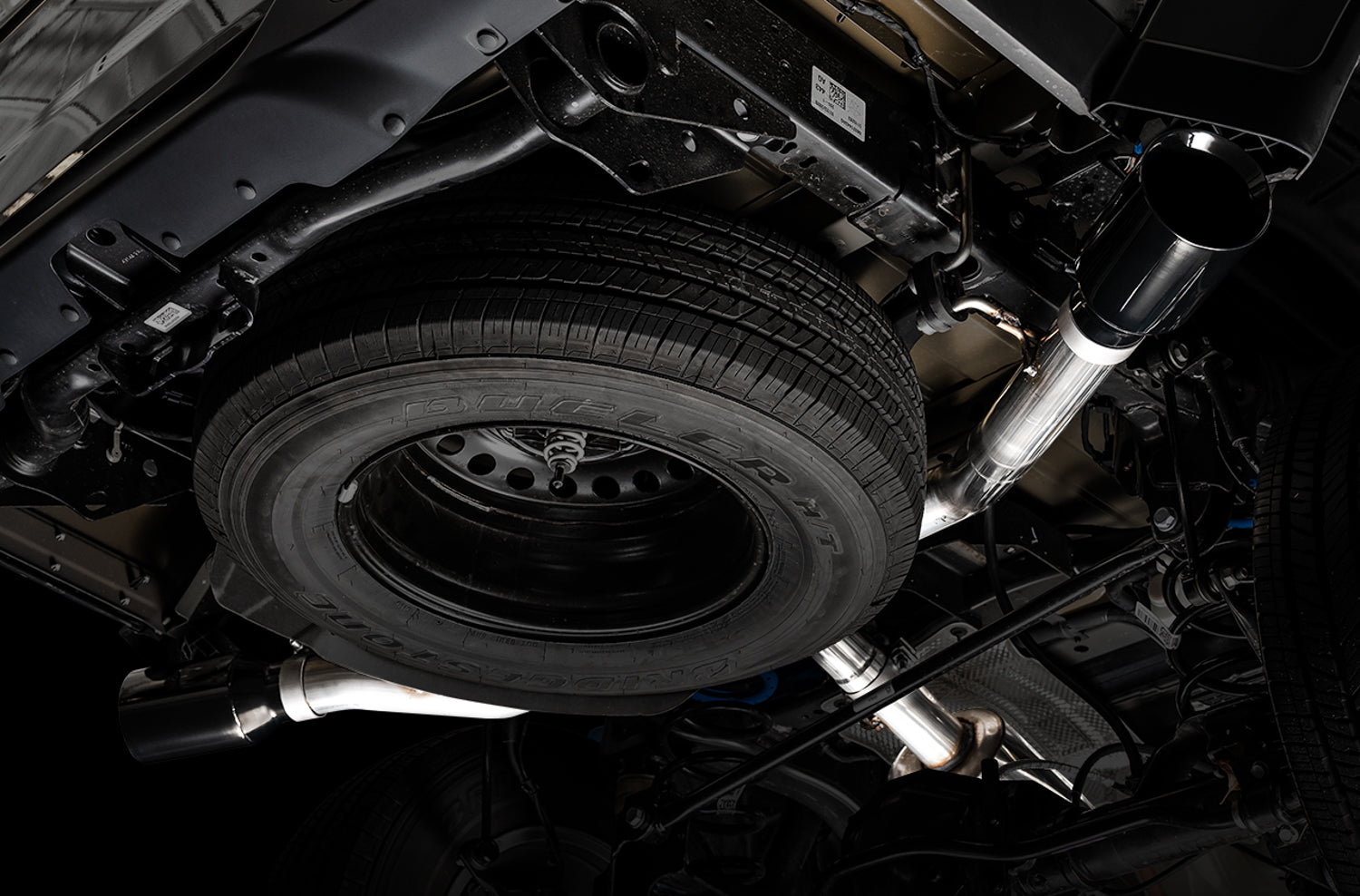 AWE Tread Edition Catback Dual Exhaust for Jeep JT 3.6L - Diamond Black Tips - out of package