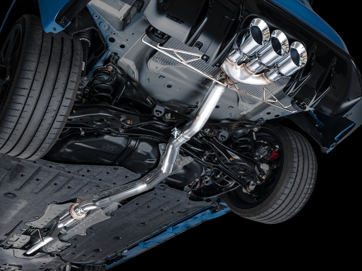 AWE Track Edition Exhaust for FL5 Civic Type R - Triple Chrome Silver Tips - Mounted