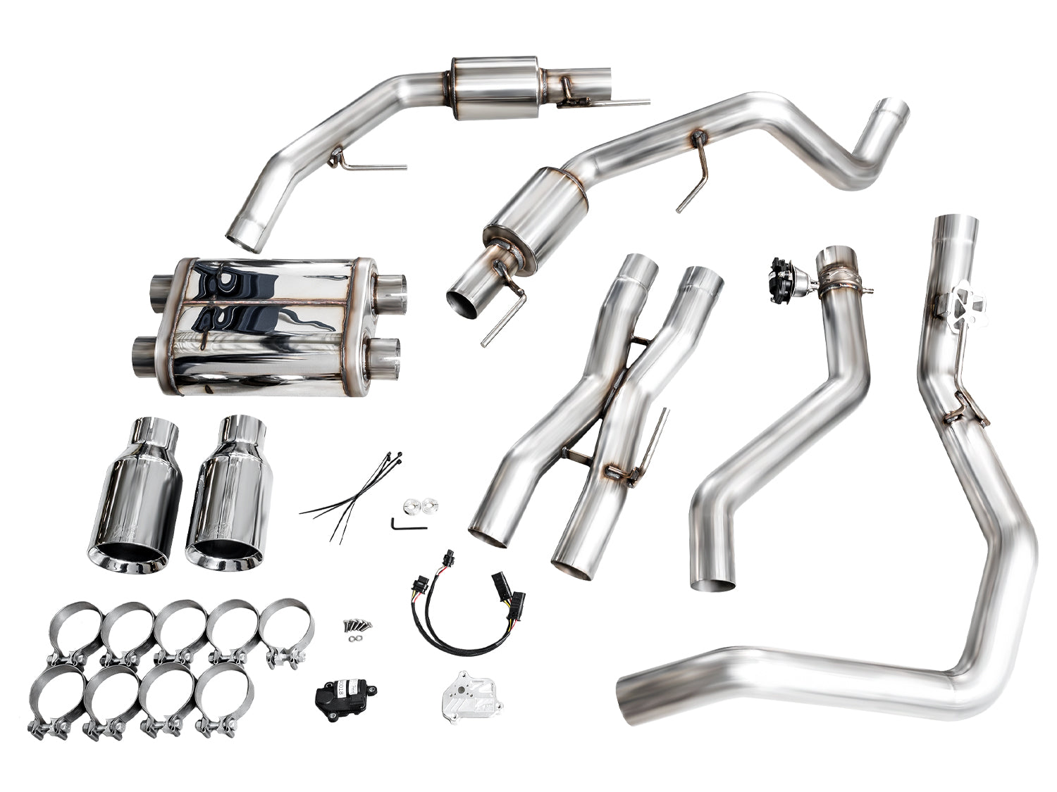 AWE SwitchPath™ Exhaust for Gen 3 Raptor R - Chrome Silver Tips - out of package