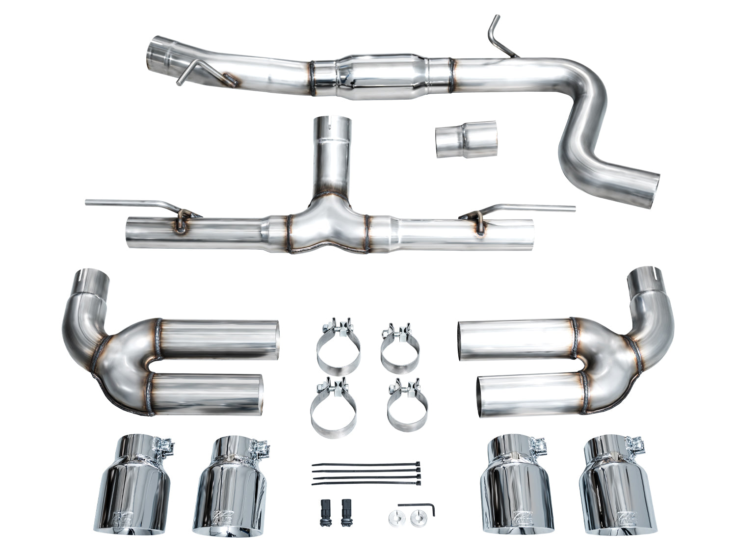 AWE Track Edition Exhaust for Audi 8Y S3 - Chrome Silver Tips - out of package