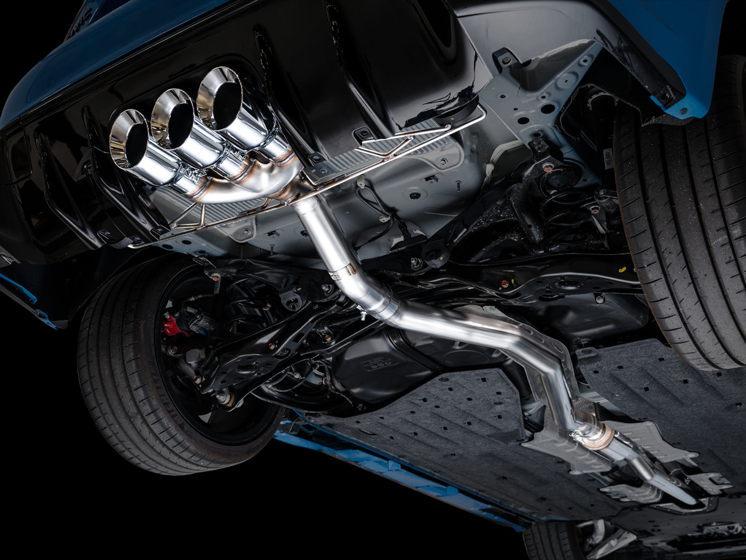 AWE Track Edition Exhaust for FL5 Civic Type R - Triple Chrome Silver Tips - Mounted