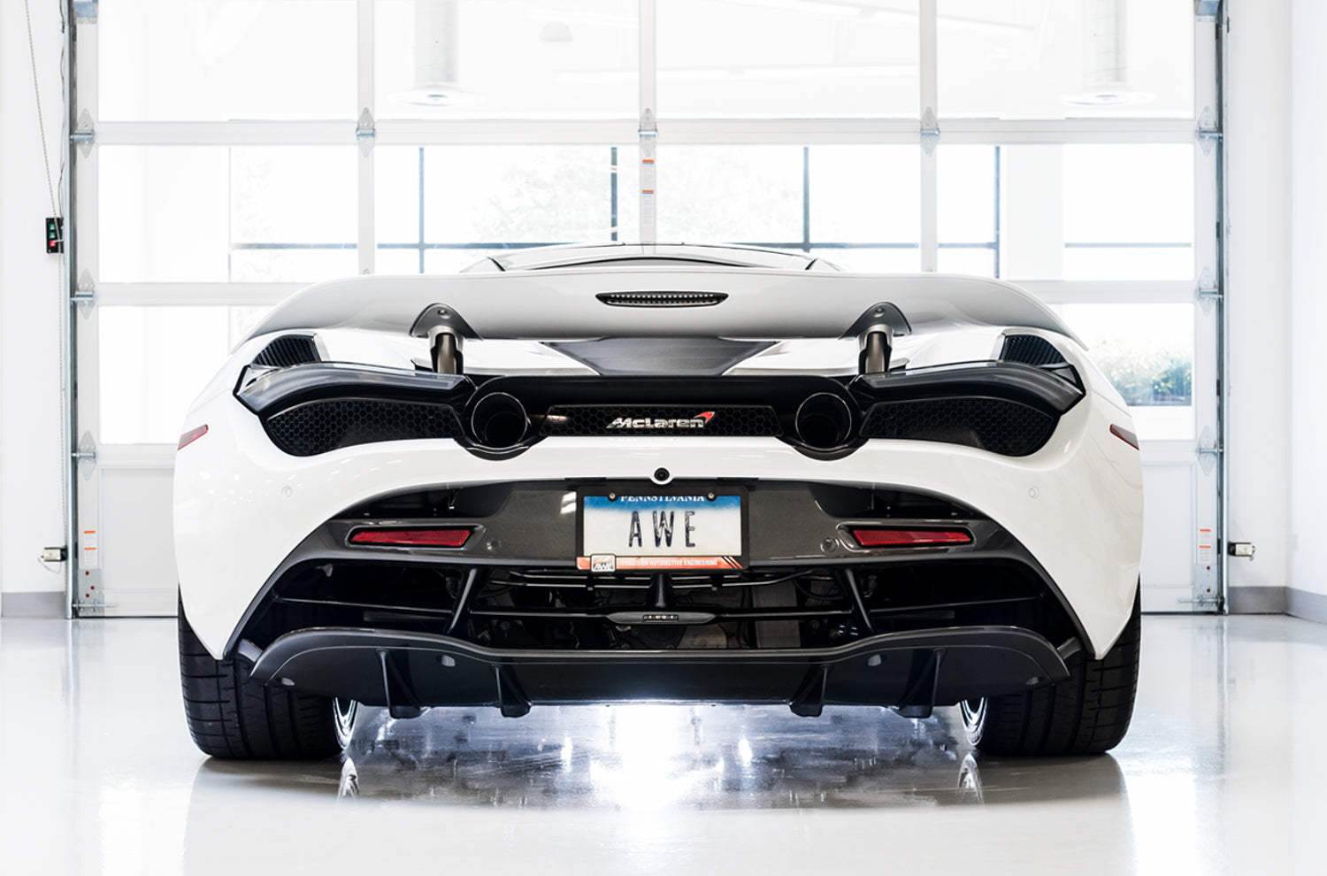 AWE Performance Exhaust for McLaren 720S - Diamond Black Tips - Mounted