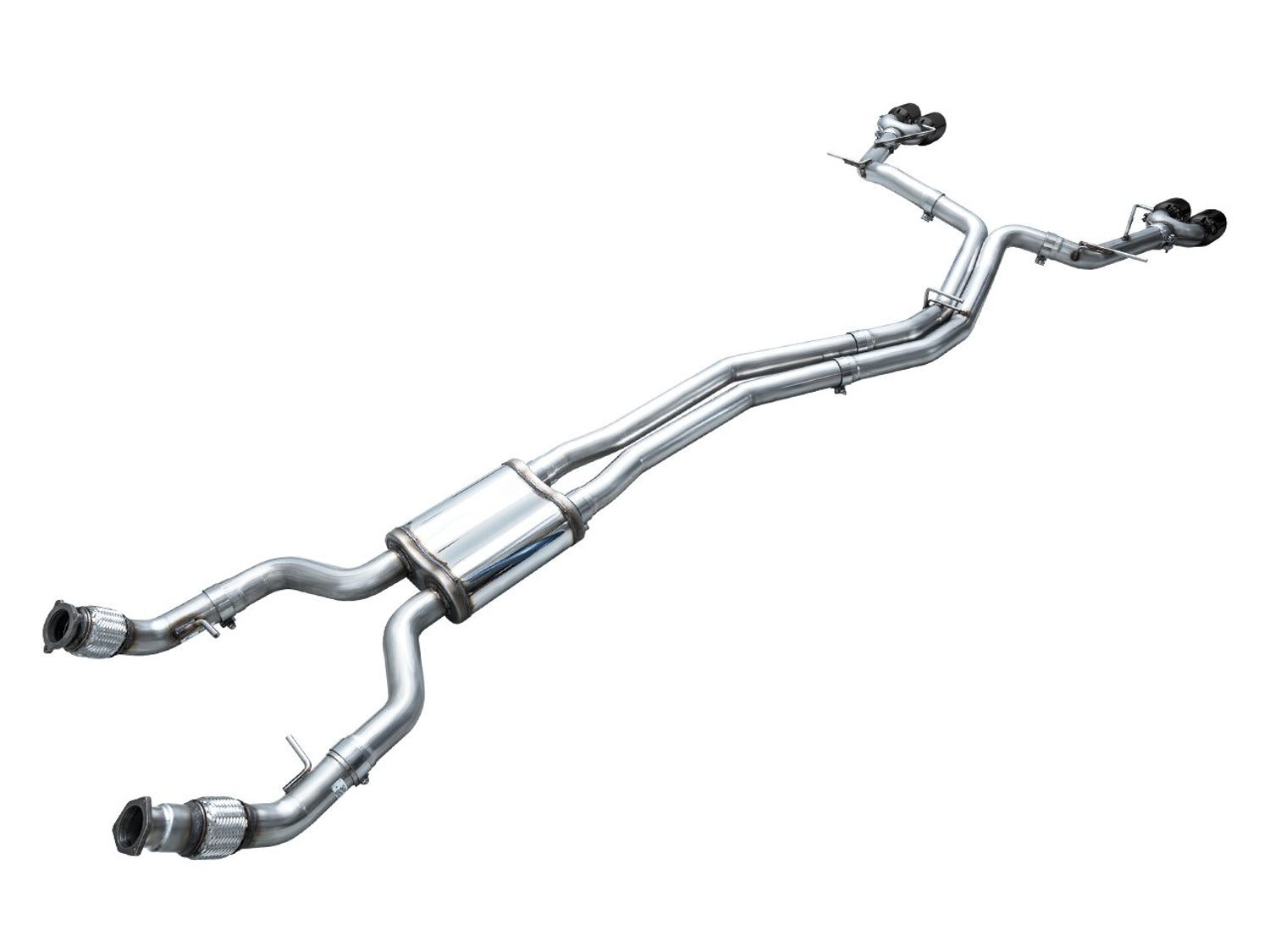 AWE Track Edition Exhaust for Audi C8 S6/S7 - Diamond Black Tips - out of package
