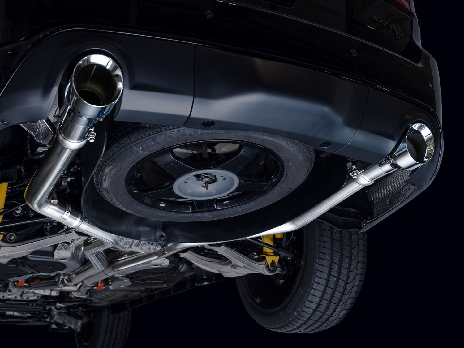 AWE Track Edition Exhaust for Dodge Durango 6.4 / 6.2 SC - Chrome Silver Tips - Mounted