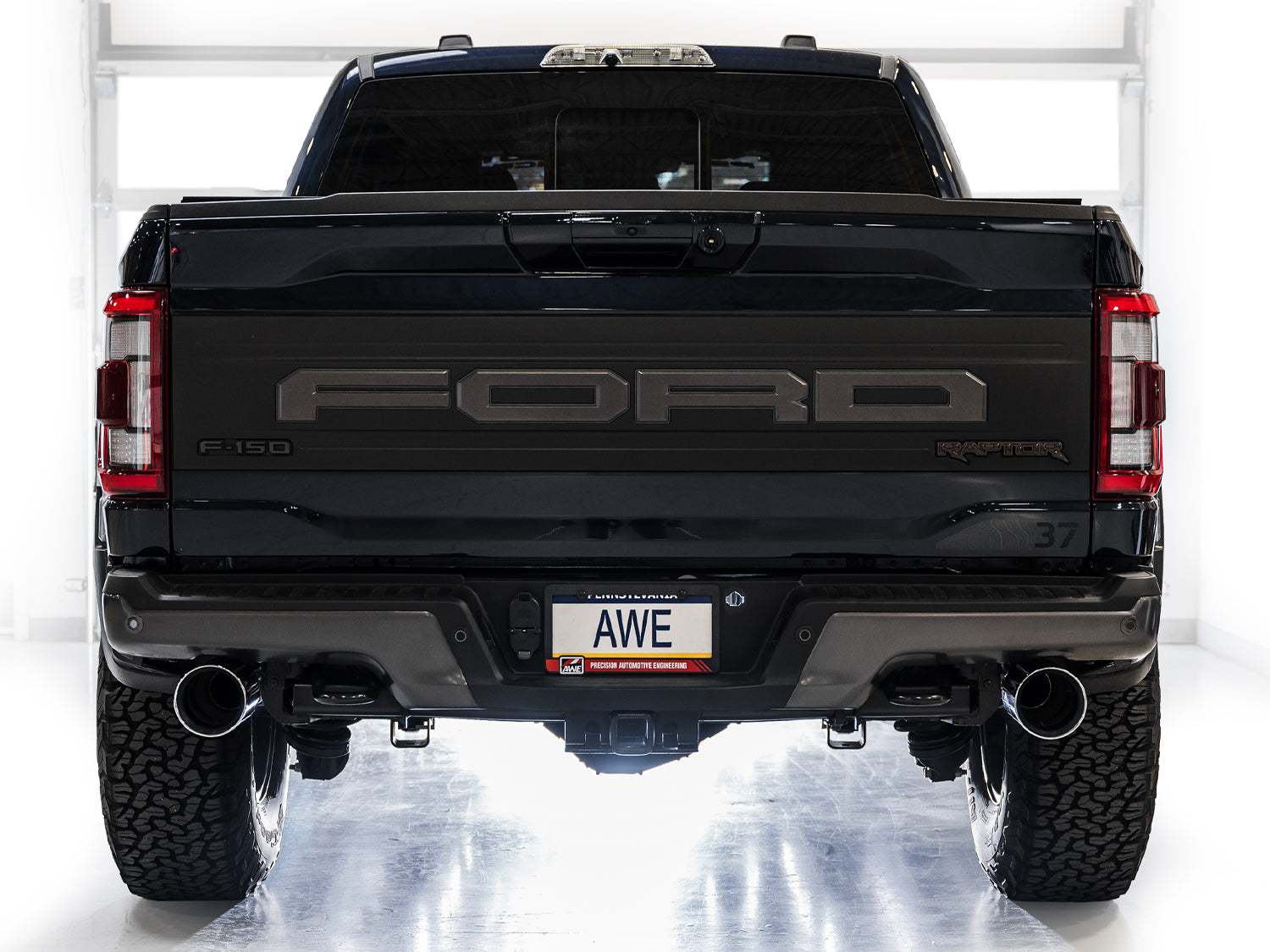 AWE SwitchPath™ Exhaust for Gen 3 Raptor - Chrome Silver Tips - Mounted