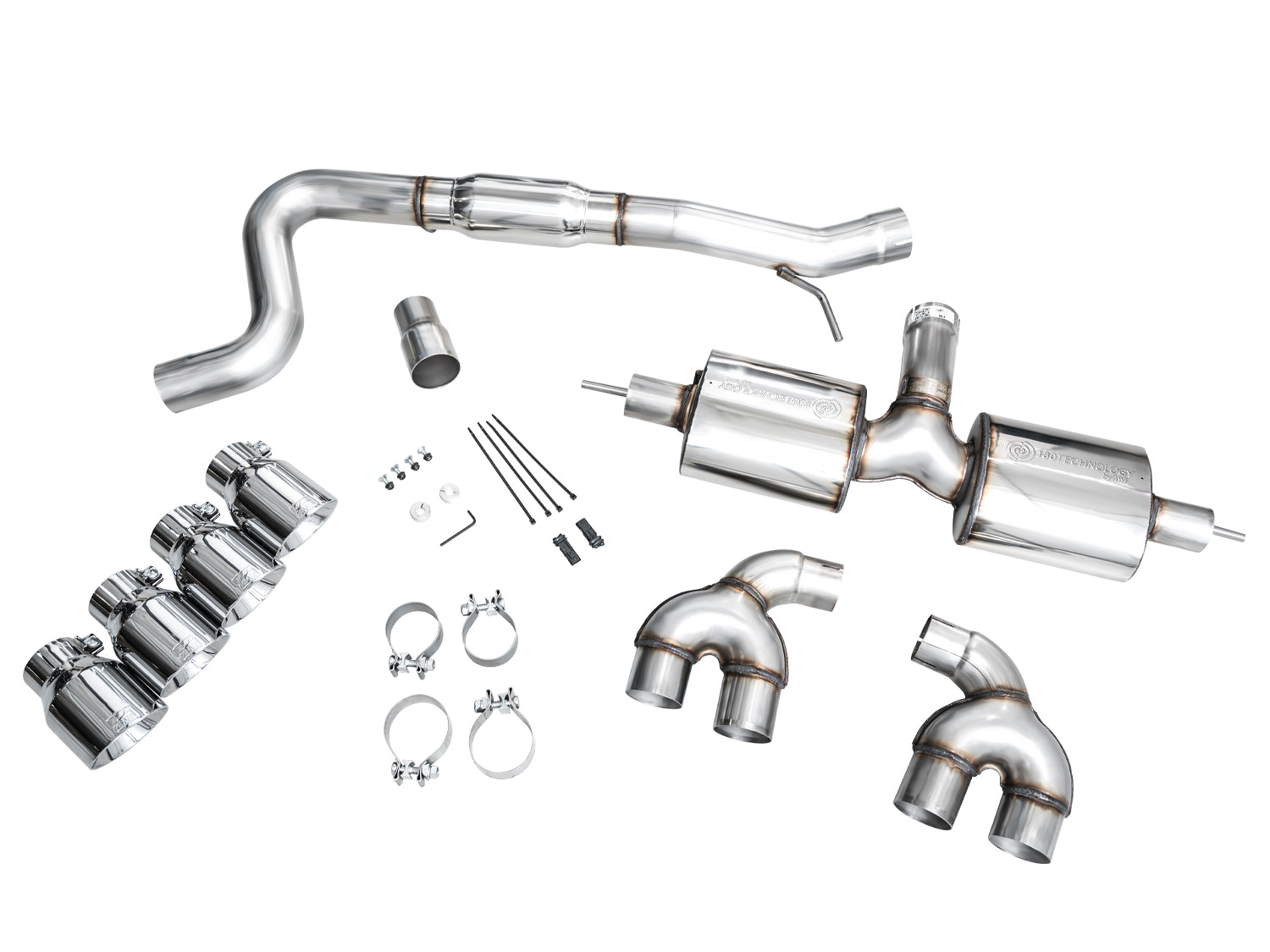 AWE Touring Edition Exhaust for Volkswagen MK8 Golf R - Chrome Silver Tips - out of package