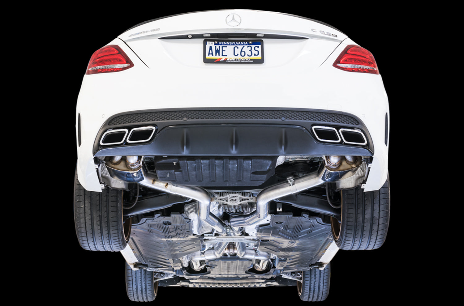 AWE SwitchPath™ Exhaust System for '15-'18 Mercedes-Benz W205 AMG C63/S Coupe - Non-Dynamic Performance Exhaust cars (no tips) - Mounted