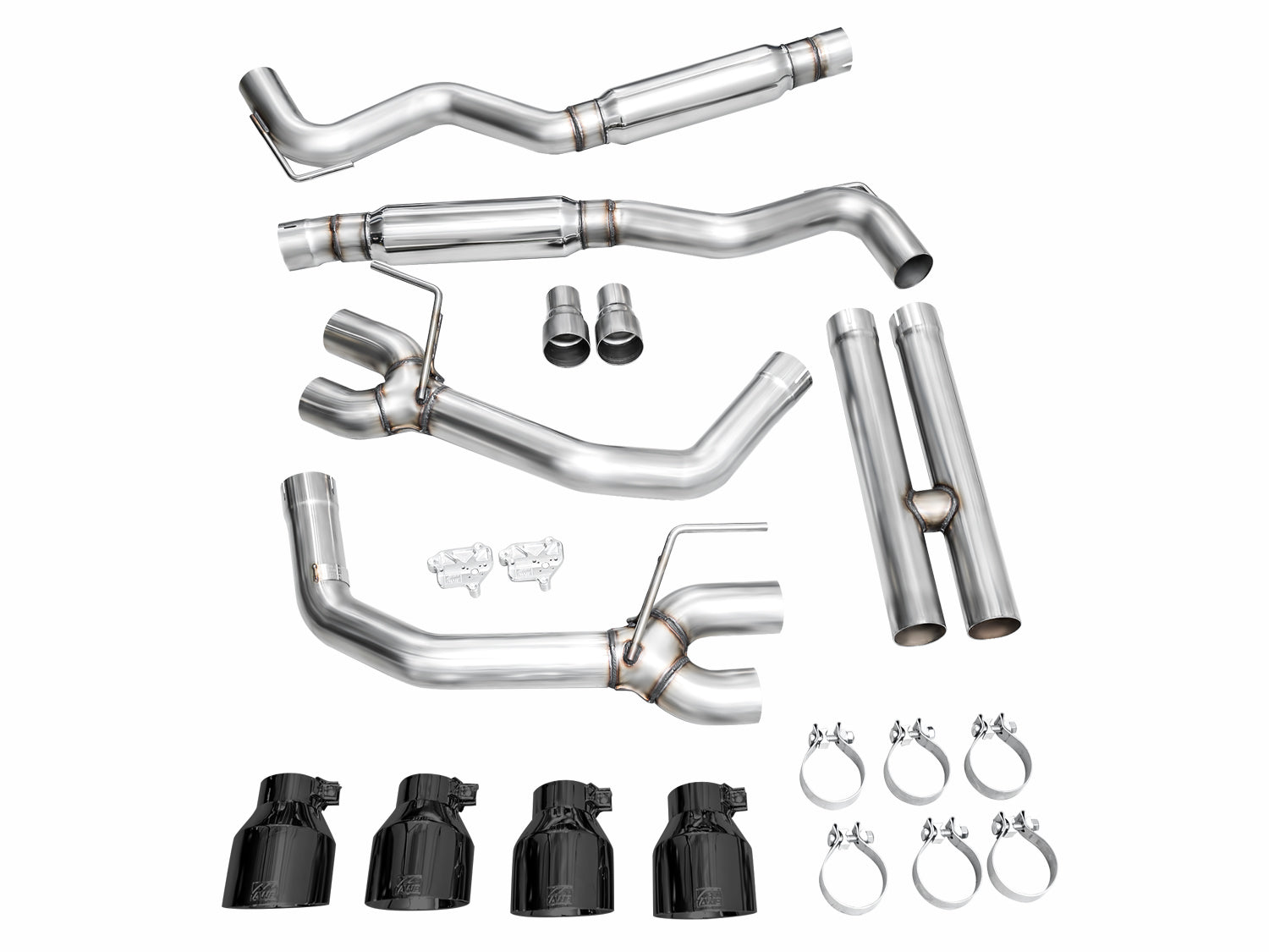 AWE Track Edition Exhaust for S650 Ford Mustang Dark Horse - Quad Diamond Black Tips - out of package
