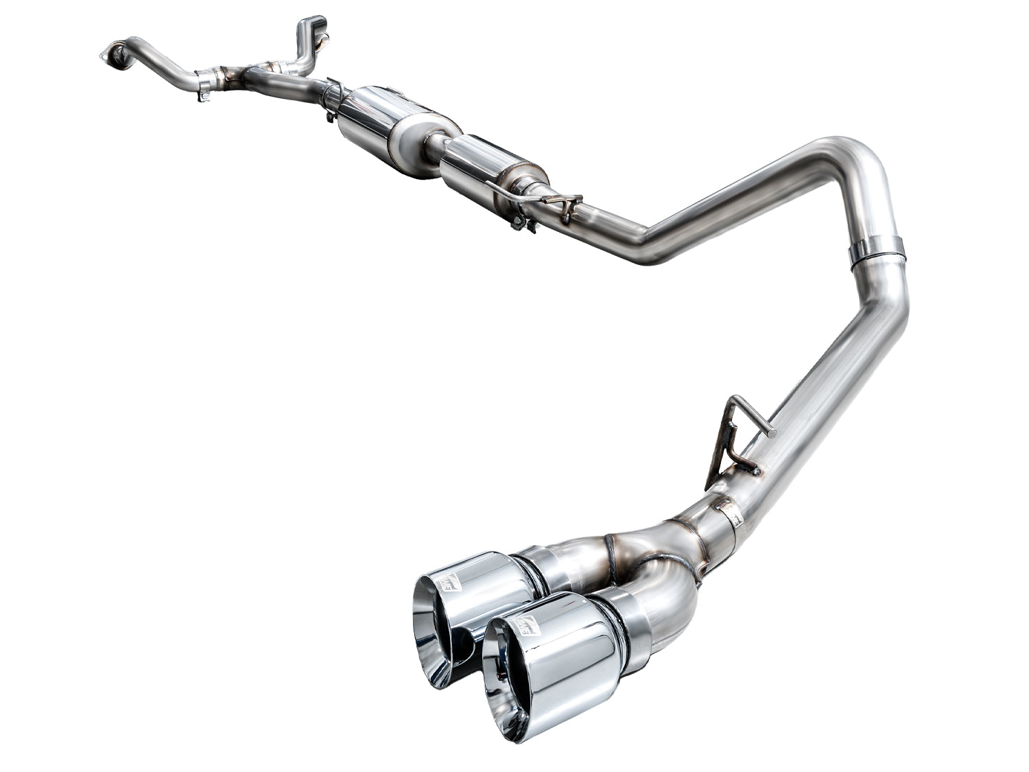 AWE 0FG Exhaust for 3rd Gen Toyota Tundra - Dual Chrome Silver Tips - out of package